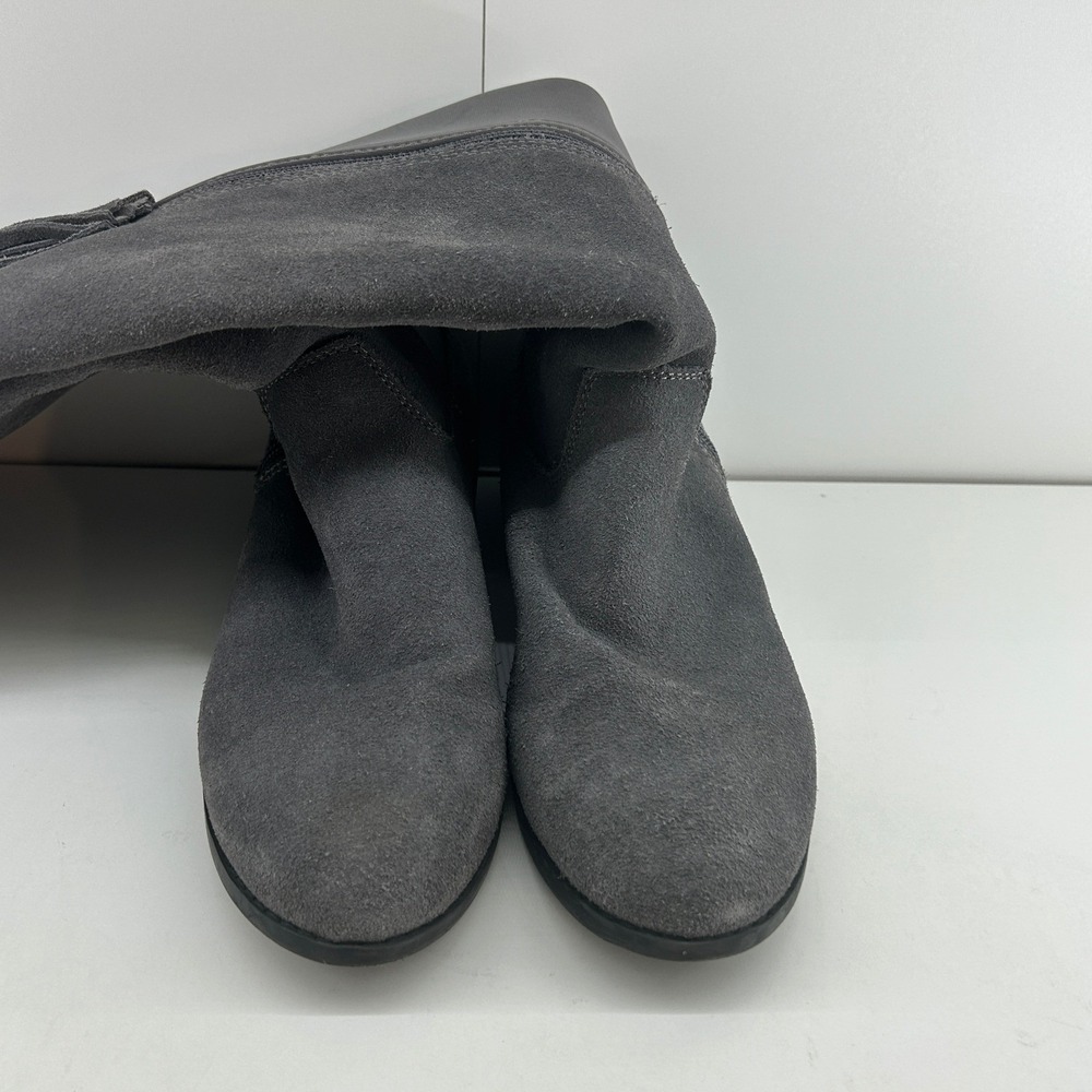 Sporto Christie 2 Womens Grey Suede Stretch Back Tall Boots Tassel Zip Size 10 M